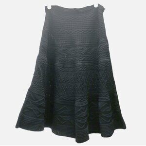 Valentino Black Detailed Knit Skirt Women's Size M